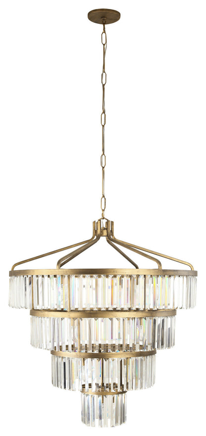 Varaluz 297P19 Social Club 19 Light 36"W Crystal Waterfall - Havana GoldBy Varaluz