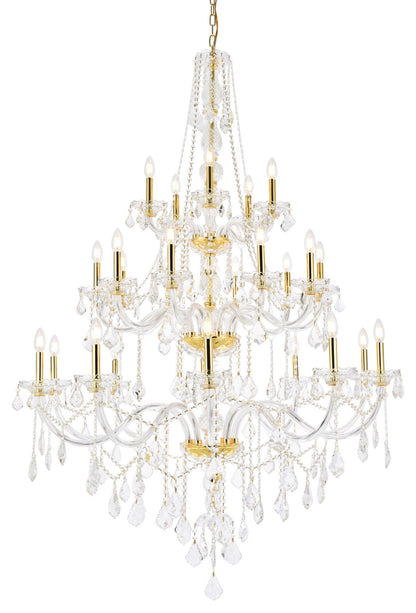 Elegant Lighting V7825G43/RC Verona 25 Light 43"W Crystal - GoldBy Elegant Furniture & Lighting