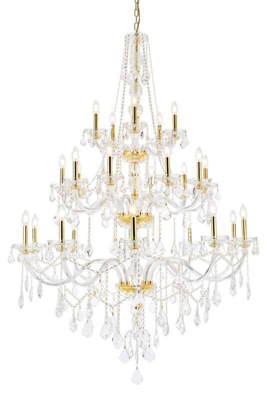 Elegant Lighting V7825G43/RC Verona 25 Light 43"W Crystal - GoldBy Elegant Furniture & Lighting
