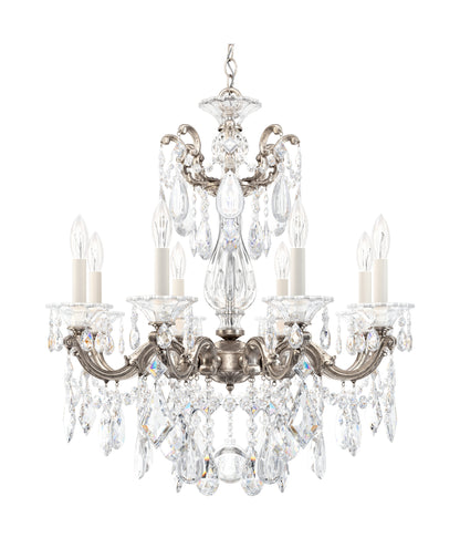 Schonbek 5073-48S 8 Light Crystal Chandelier, Antique SilverBy Schonbek