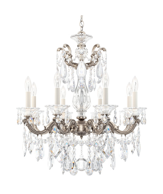 Schonbek 5073-48S 8 Light Crystal Chandelier, Antique SilverBy Schonbek
