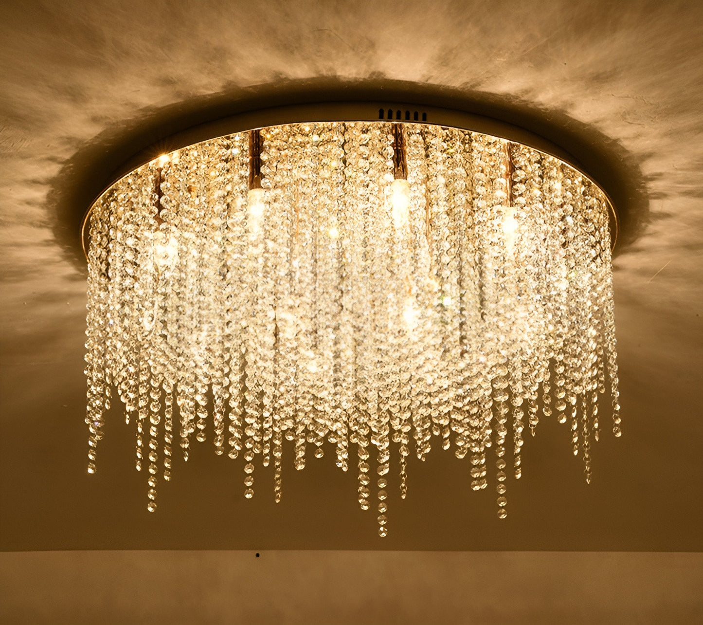 Acireale | Modern Drum LED Ceiling Chandelier, Black, Dia31.5", Warm Light, DimmableBy Miron Demid LLC