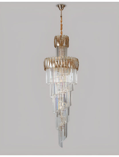 Le Cannet | Luxury Spiral Crystal Chandelier For Stairway, Smoky Gray, 15.8''By Miron Demid LLC