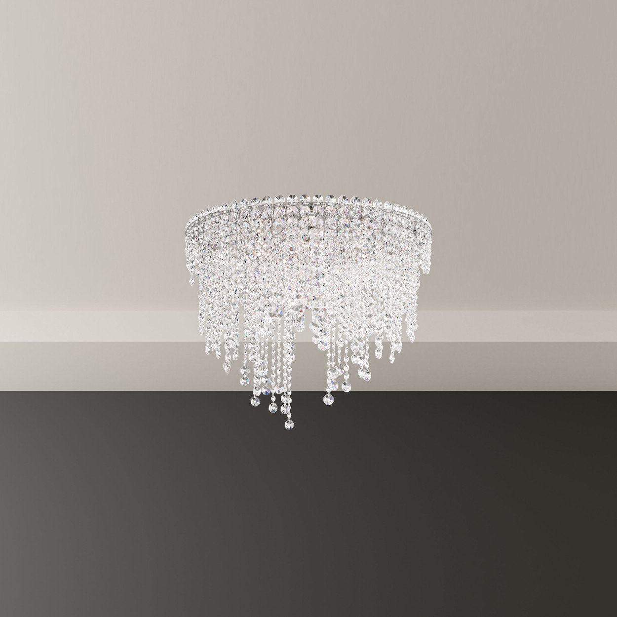 Schonbek Ch2401N-401H 6 Light Crystal Semi-Flush, Polished Stainless SteelBy Schonbek