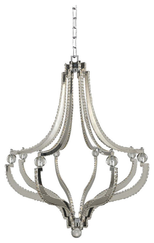 Allegri Cambria 36" Pendant, Polished Chrome, Firenze ClearBy Allegri Crystal by Kalco Lighting