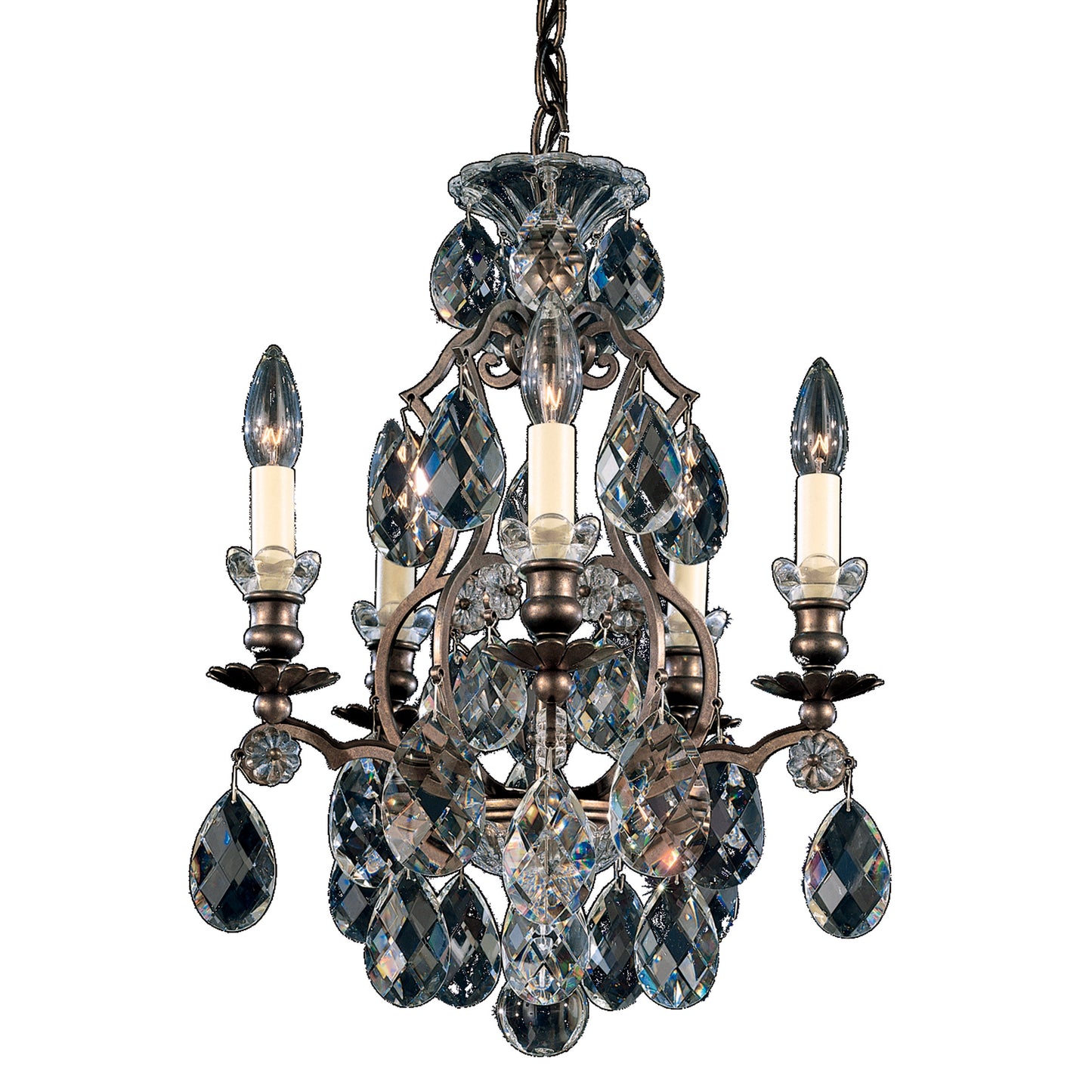 Schonbek 3769-76S 5 Light Crystal Chandelier, Heirloom BronzeBy Schonbek