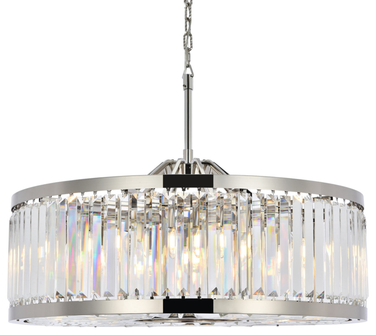 Elegant Lighting 1233D35/RC Chelsea 10 Light 36"W Crystal Drum - PolishedBy Elegant Furniture & Lighting