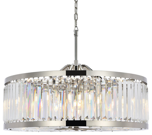 Elegant Lighting 1233D35/RC Chelsea 10 Light 36"W Crystal Drum - PolishedBy Elegant Furniture & Lighting