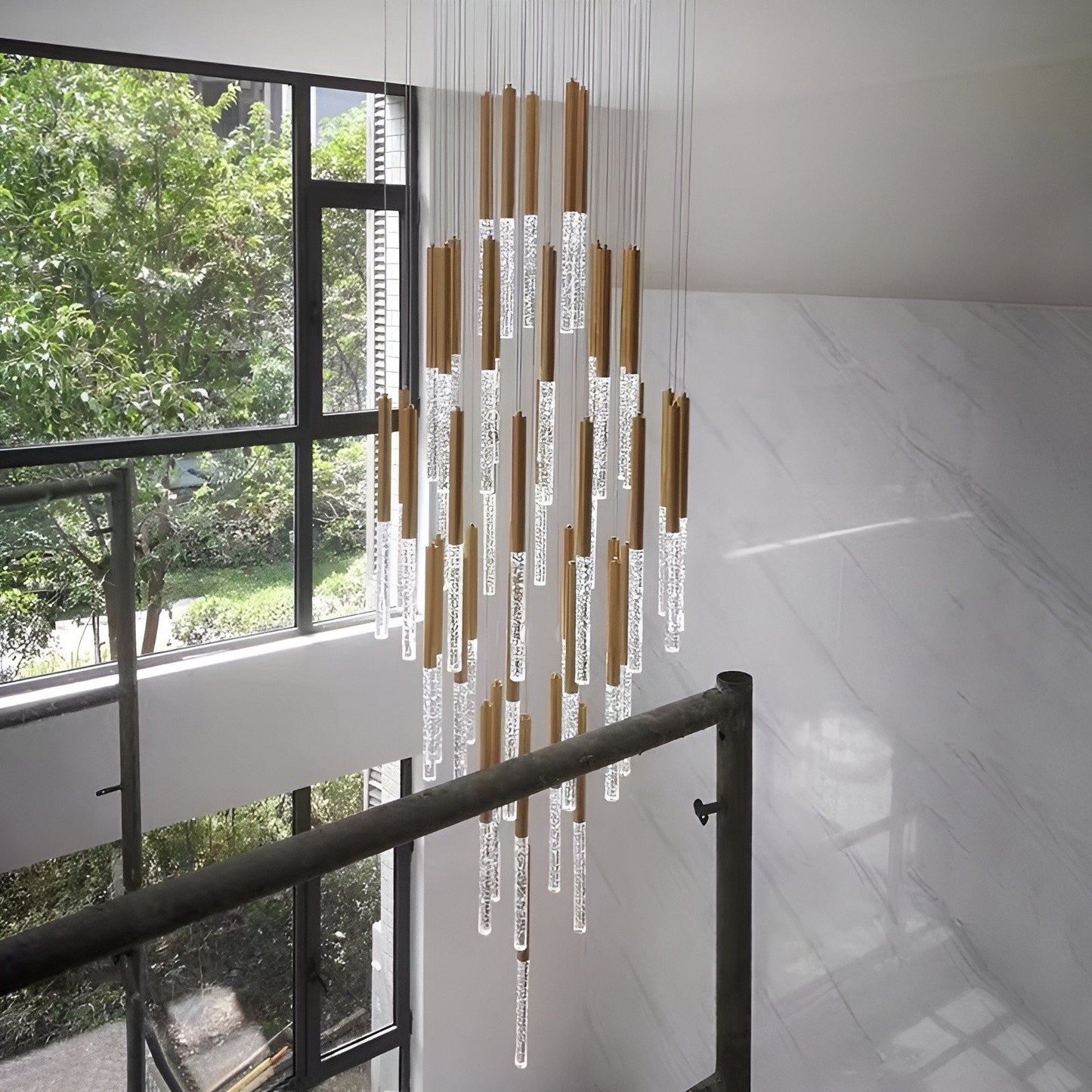 Manarola | Long LED Spiral Chandelier, 28 Lights (Spiral)By Miron Demid LLC