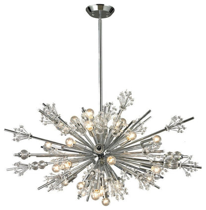 Modern Contemporary Luxe Twenty Four Light Chandelier in Polished Chrome FinishBy Bailey Street Home