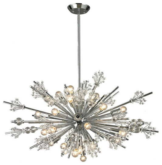 Modern Contemporary Luxe Twenty Four Light Chandelier in Polished Chrome FinishBy Bailey Street Home
