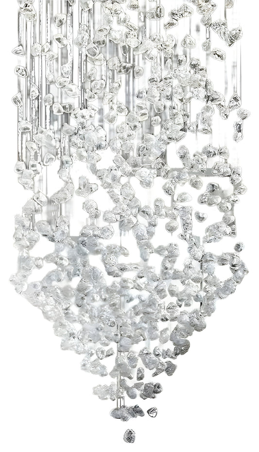 Le Port | Floating Luxury Crystal Chandelier With Decorative Stones, Clear, Dia31.4xh98.4", Cool LightBy Miron Demid LLC
