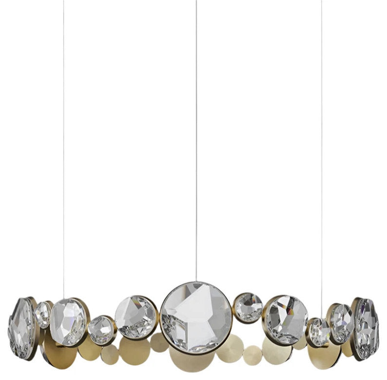 Diamante Crystal & Brass Ceiling Light Fixture, White Light, B120cm/47"By Morsale.com