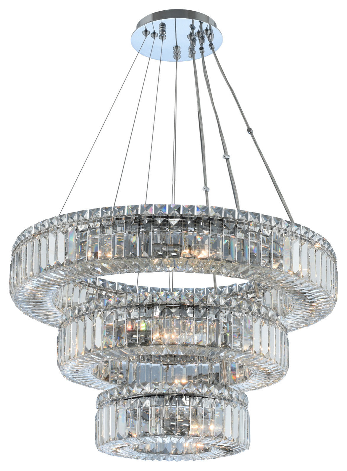 Rondelle 26x12" 18-Light Contemporary Large Pendants by AllegriBy Allegri Crystal by Kalco Lighting