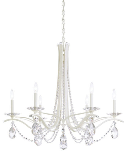 Schonbek Va8336N-06S 6 Light Crystal Chandelier, WhiteBy Schonbek