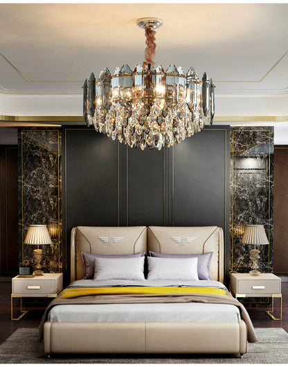 Crystal round chandelier for contemporary  living room, bedroom., 31.5''By Miron Demid LLC