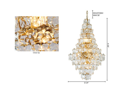 Clear Crystal Chandelier With Brass HardwareBy Design Living
