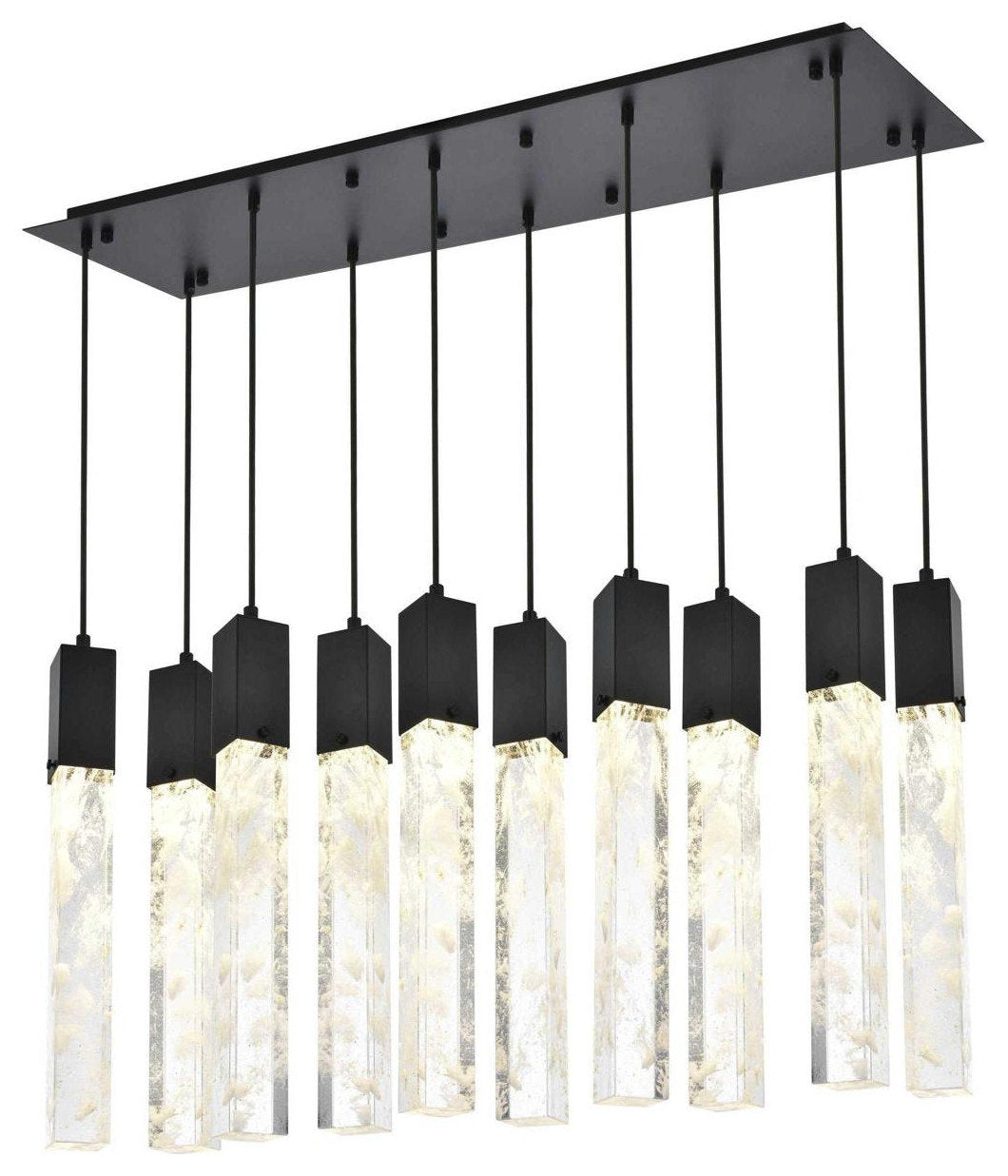 Aurora 10 Light Pendant, BlackBy Elegant Furniture & Lighting