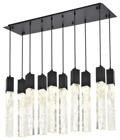 Aurora 10 Light Pendant, BlackBy Elegant Furniture & Lighting