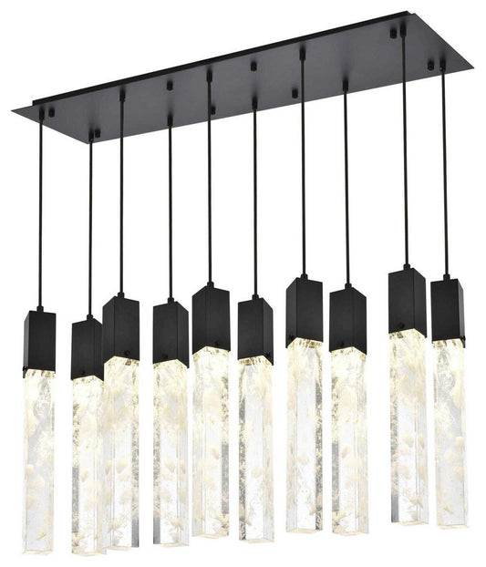 Aurora 10 Light Pendant, BlackBy Elegant Furniture & Lighting