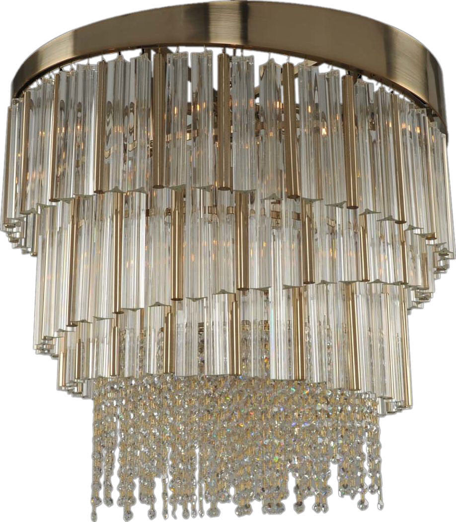 Espirali Convertible Pendant, Semi Flush Mount, Brushed Champagne Gold, 27By KALCO LIGHTING