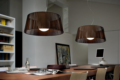 Ribbon Pendant, Mocha Shade, 31.49"By Medialight LLC