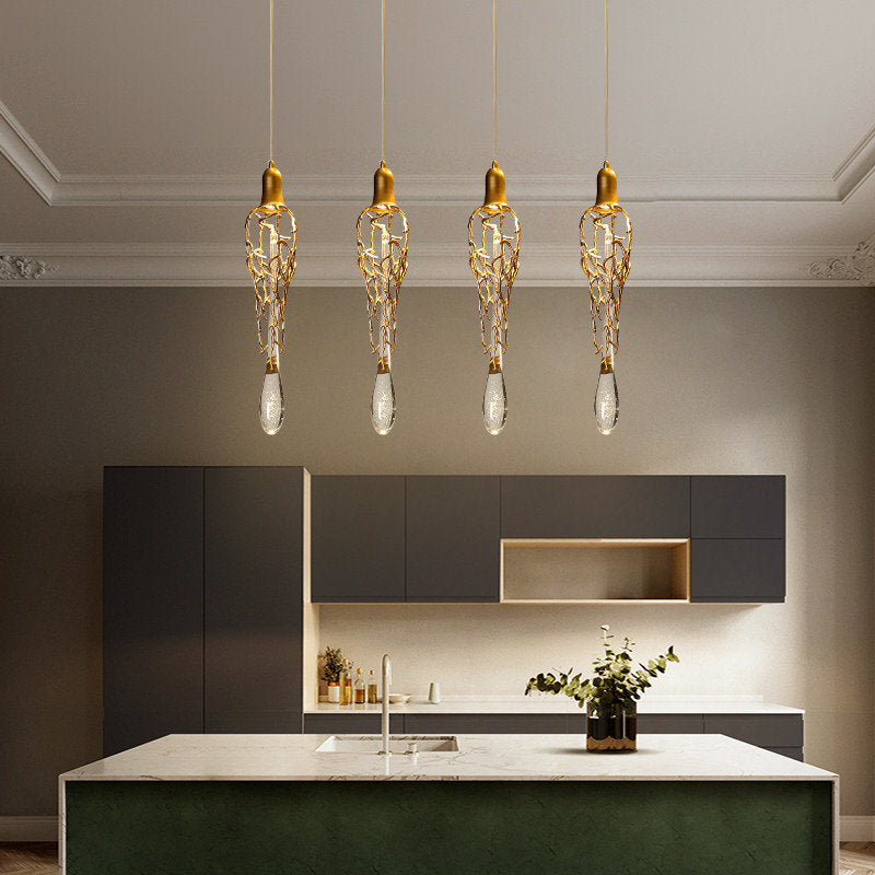 MIRODEMI? Andora | Creative Crystal Chandelier with Clear Glass Drops, 3 Lights, Cool LightBy Miron Demid LLC