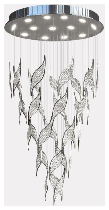 Framura | Creative Charming LED Crystal Chandelier, Chrome, Dia31.5xh78.7", Warm Light, DimmableBy Miron Demid LLC