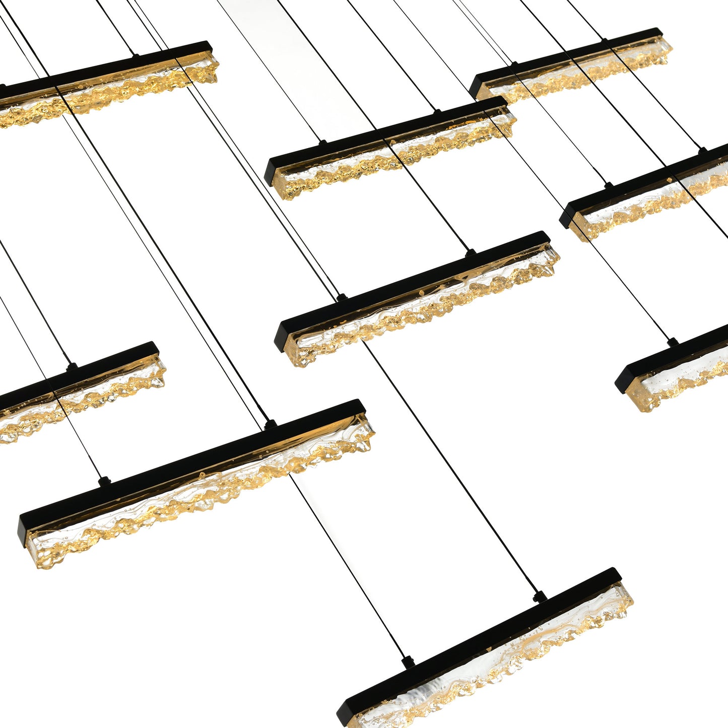 CWI LIGHTING 1588P48-10-101 Stagger Integrated LED Black ChandelierBy CWI Lighting