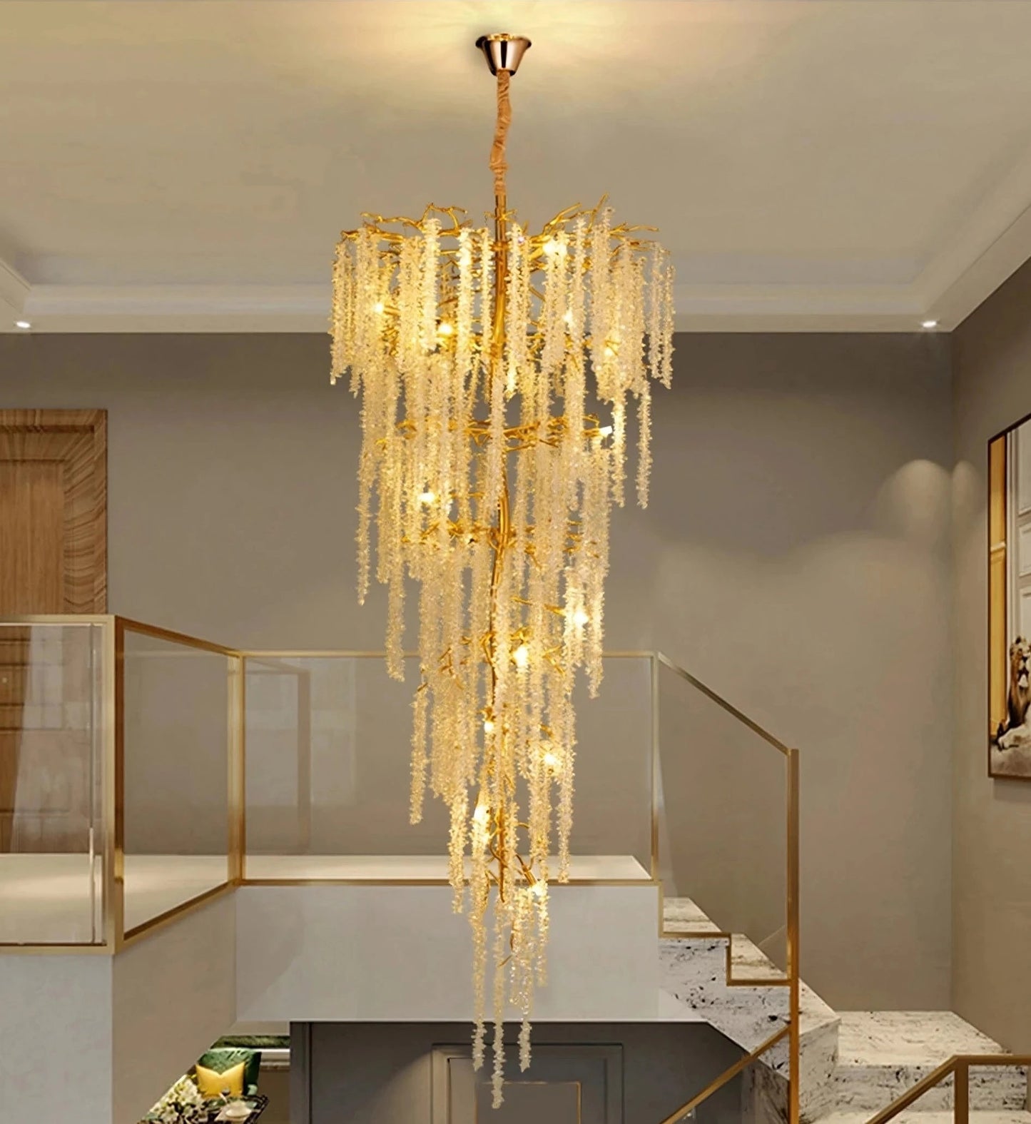 Albero Crystal Foyer ChandelierBy Morsale.com