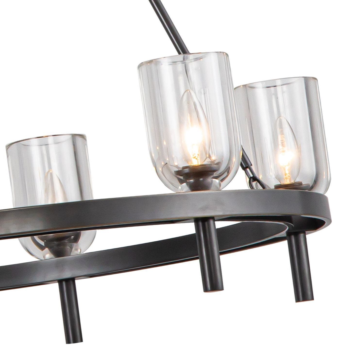 Lucian 32" Chandelier, 6 x 60W, E12, Urban Bronze/Clear CrystalBy Kuzco Lighting LLC