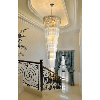 Belvedere | Royal Long Crystal Chandelier For Staircase, Amber Crystal, Dia31.5xh118.1" / Dia80xh300cm, Warm LightBy Miron Demid LLC