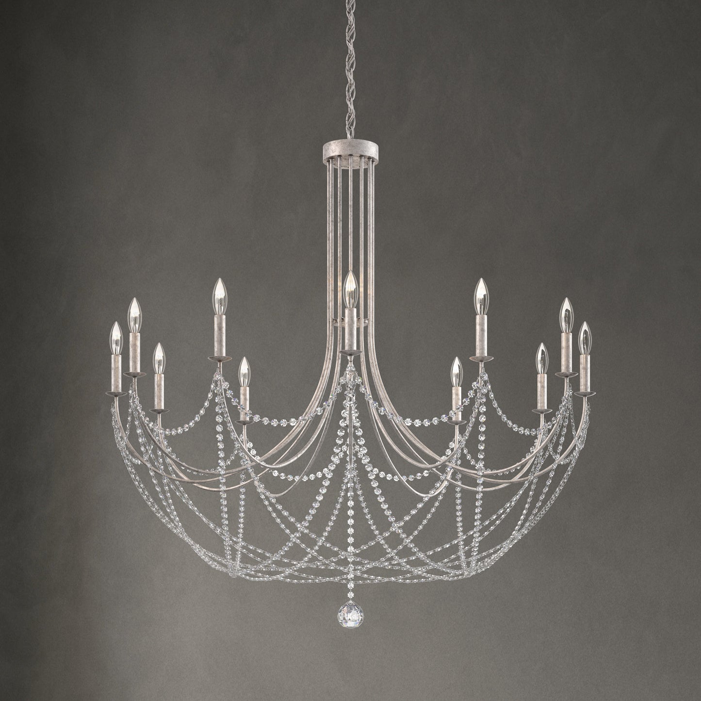 Schonbek Rj1012N-48H 12 Light Crystal Chandelier, Antique SilverBy Schonbek