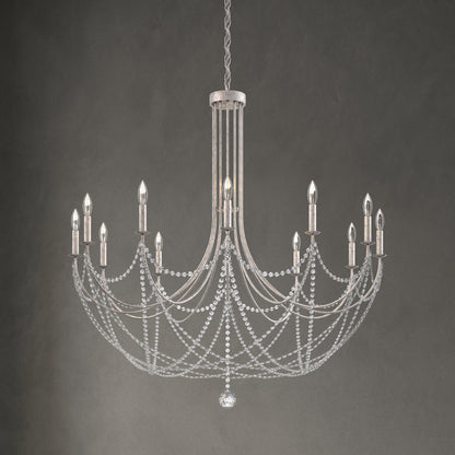Schonbek Rj1012N-48H 12 Light Crystal Chandelier, Antique SilverBy Schonbek