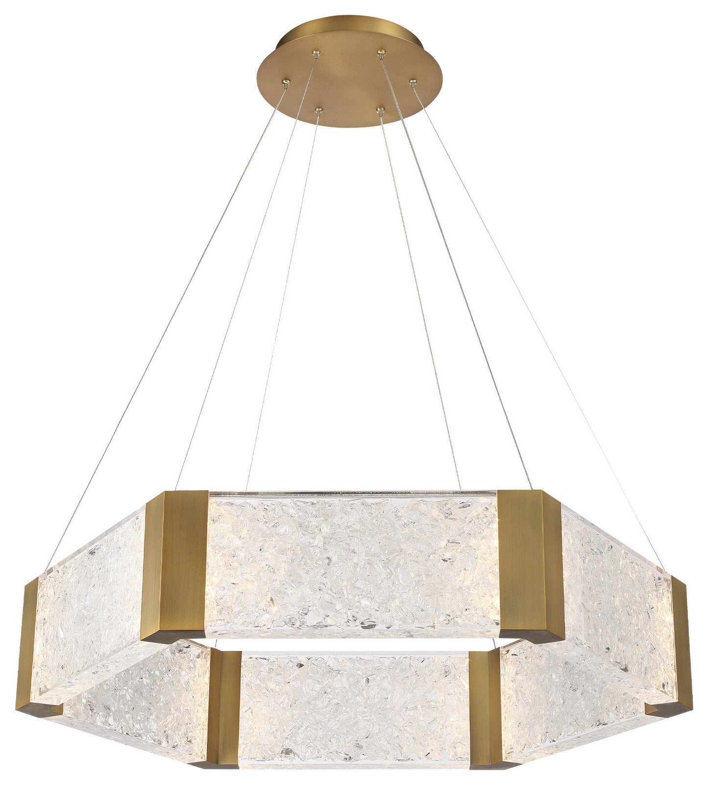 Modern Forms PD-76034 Forever 34"W LED Suspended Drum Chandelier - Aged BrassBy Modern Forms