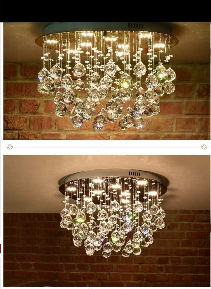 Inverigo | Luxury Round Crystal LED Ceiling Lamp for Living Room, Bedroom, Dia39.4xh17.7", Warm LightBy Miron Demid LLC