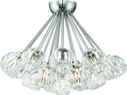 Parisian Flush Mount - Aged Brass with Crystal, LargeBy ZEEV LIGHTING