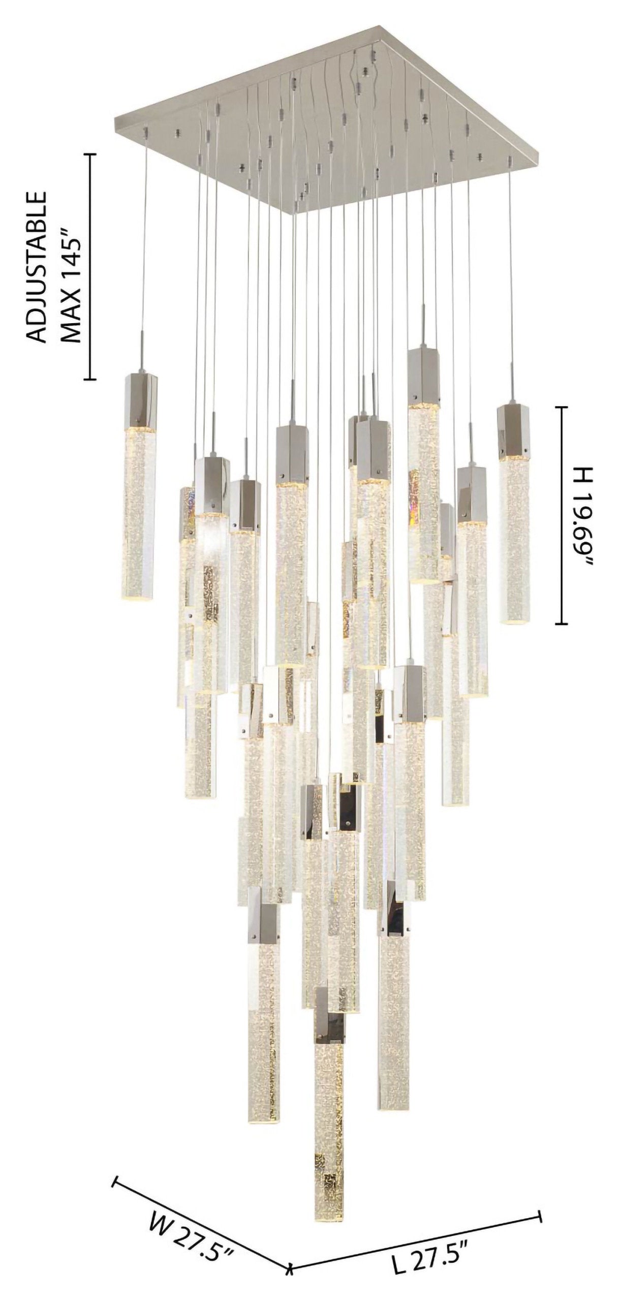 25-Light Chrome Stainless Steel Chandelier With CrystalsBy Design Living