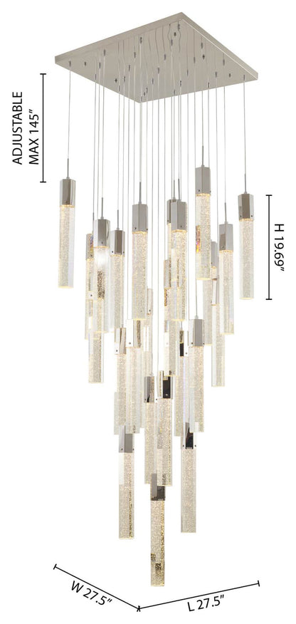 25-Light Chrome Stainless Steel Chandelier With CrystalsBy Design Living