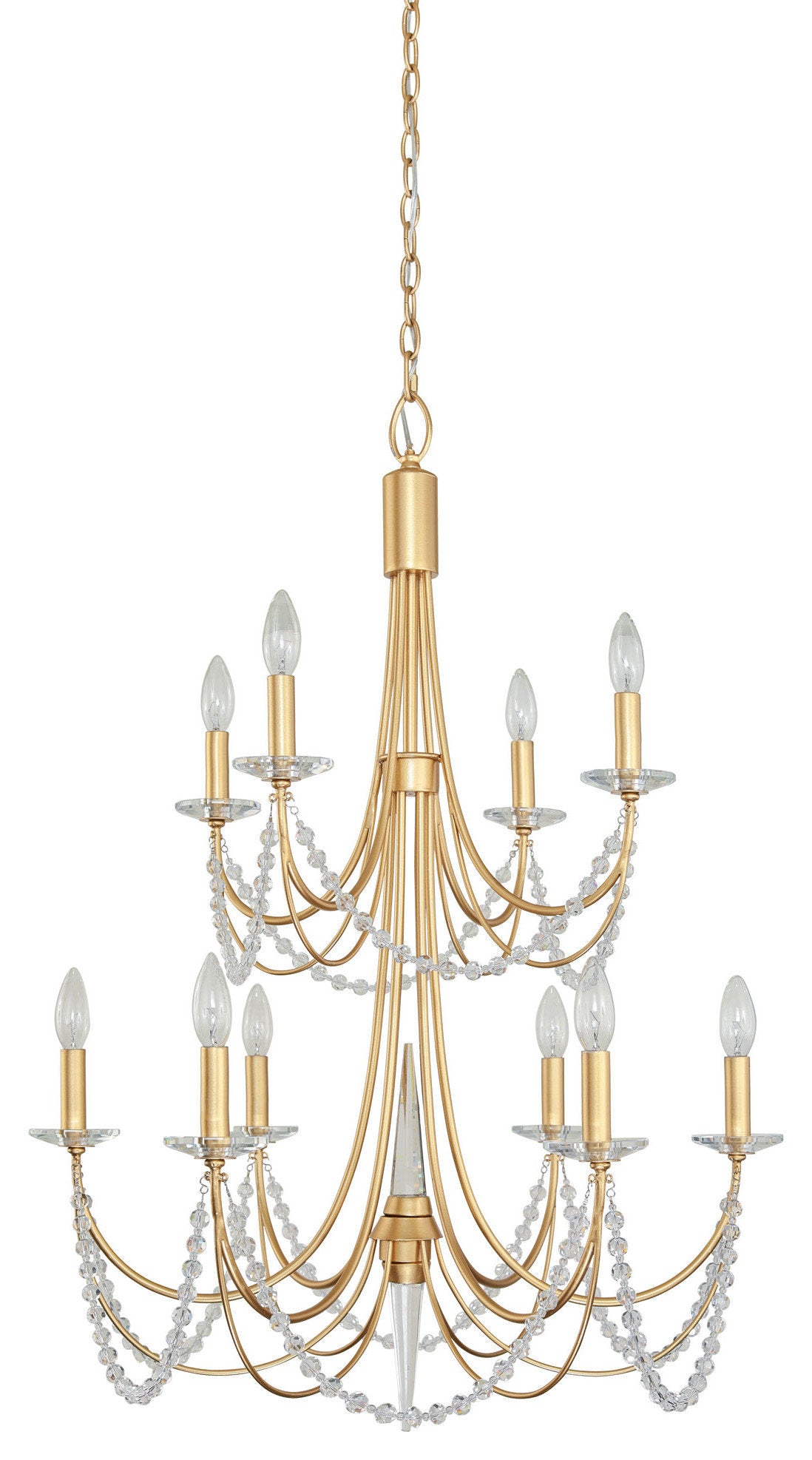 Varaluz 350C10 Brentwood 10 Light 26"W Taper Candle Style - French GoldBy Varaluz