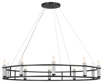 Kichler 52491 Rosalind 10 Light 50"W Crystal Candle Style - BlackBy Kichler