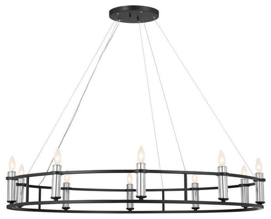 Kichler 52491 Rosalind 10 Light 50"W Crystal Candle Style - BlackBy Kichler