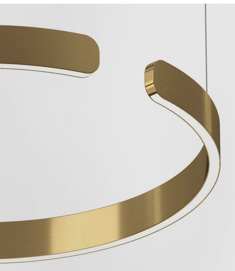 Brig-Glis | Gold Spiral LED Chandelier for Living Room, 3 Rings Large - Dia31.5x23.6x15.8" / Dia80x60x40cmBy Miron Demid LLC