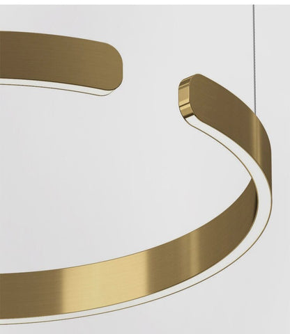 Brig-Glis | Gold Spiral LED Chandelier for Living Room, 3 Rings Large - Dia31.5x23.6x15.8" / Dia80x60x40cmBy Miron Demid LLC