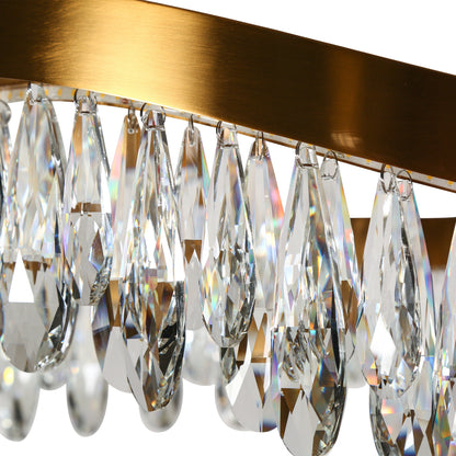 LNC Broderick 1-Light 25.6" Modern Empire Crystal LED Chandelier, BrassBy LNC
