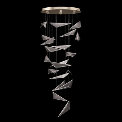 Fine Art Handcrafted Lighting Volo 8 Light 36" Wide x 52" Tall LED Abstract Multi Light Pendant