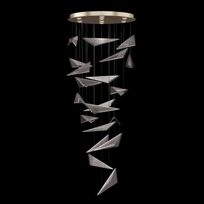 Fine Art Handcrafted Lighting Volo 8 Light 36" Wide x 52" Tall LED Abstract Multi Light Pendant
