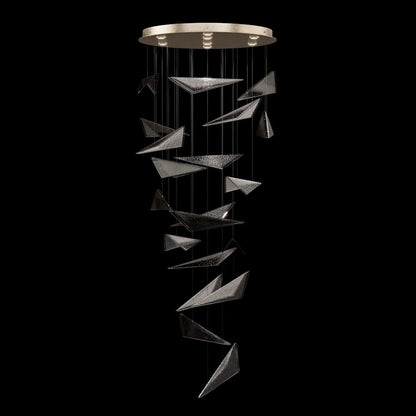 Fine Art Handcrafted Lighting Volo 8 Light 36" Wide x 52" Tall LED Abstract Multi Light Pendant