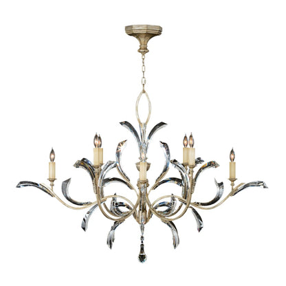 Fine Art Handcrafted Lighting Beveled Arcs 57" Round Chandelier with Arcing Beveled Crystal