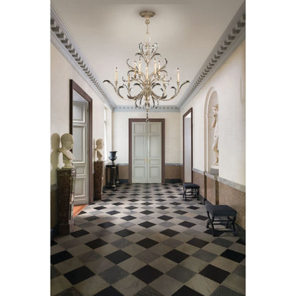 Fine Art Handcrafted Lighting Beveled Arcs Ten-Light Two-Tier Beveled Crystal Chandelier